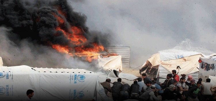اندلاع حريق في مخيم الزعتري للاجئين السوريين في الأردن والأضرار مادية